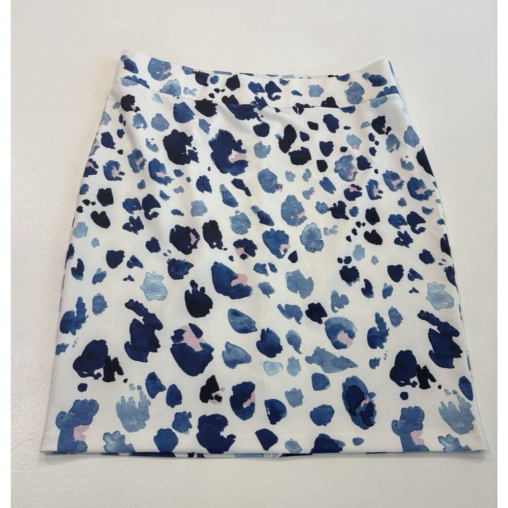 ELOQUII Plus Size 24 Skirt Watercolor Animal Print Elastic Waist Zip Slit